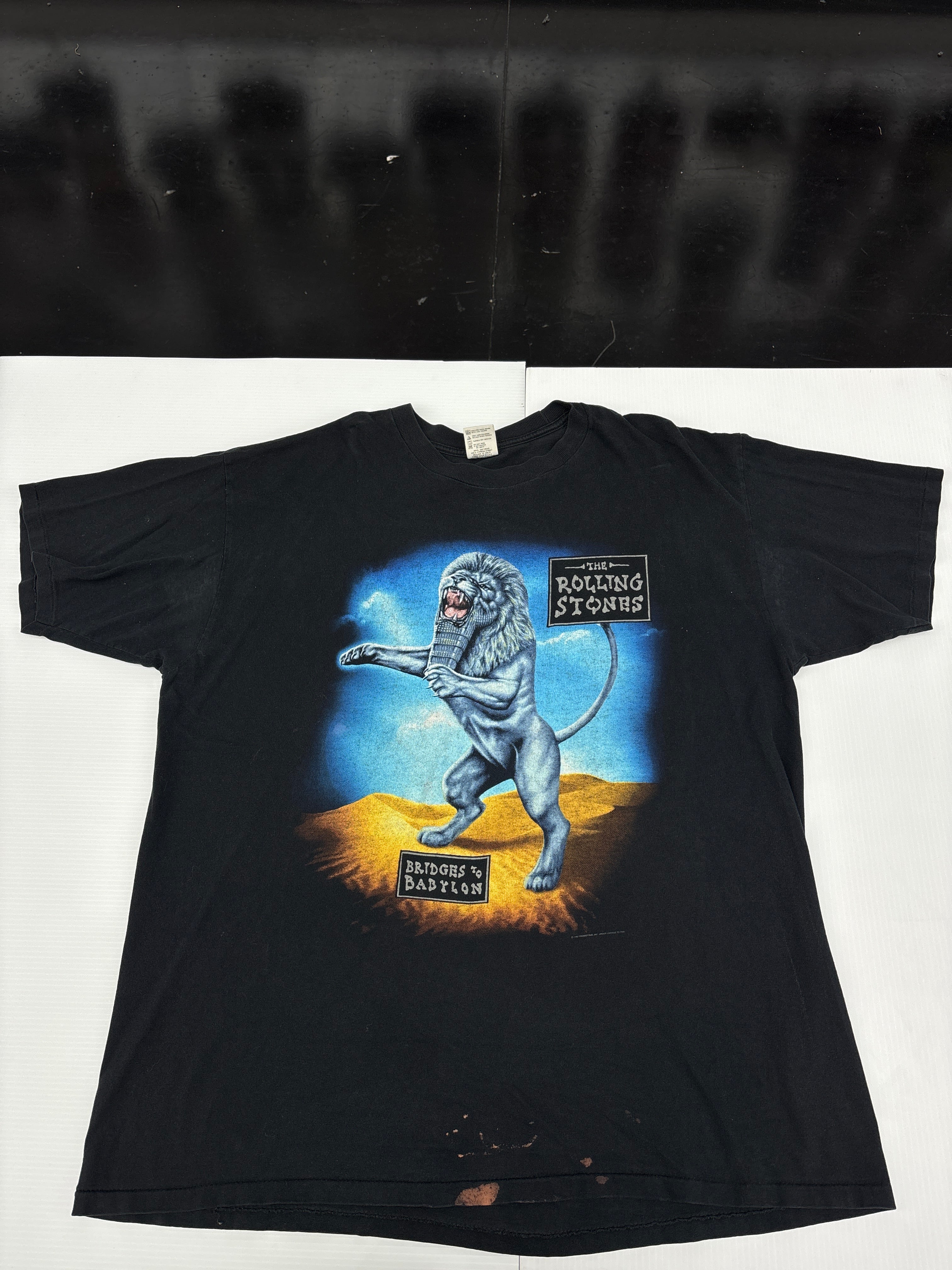 Vintage 1997 The Rolling Stones Bridges To Babylon Band Tour T-Shirt 