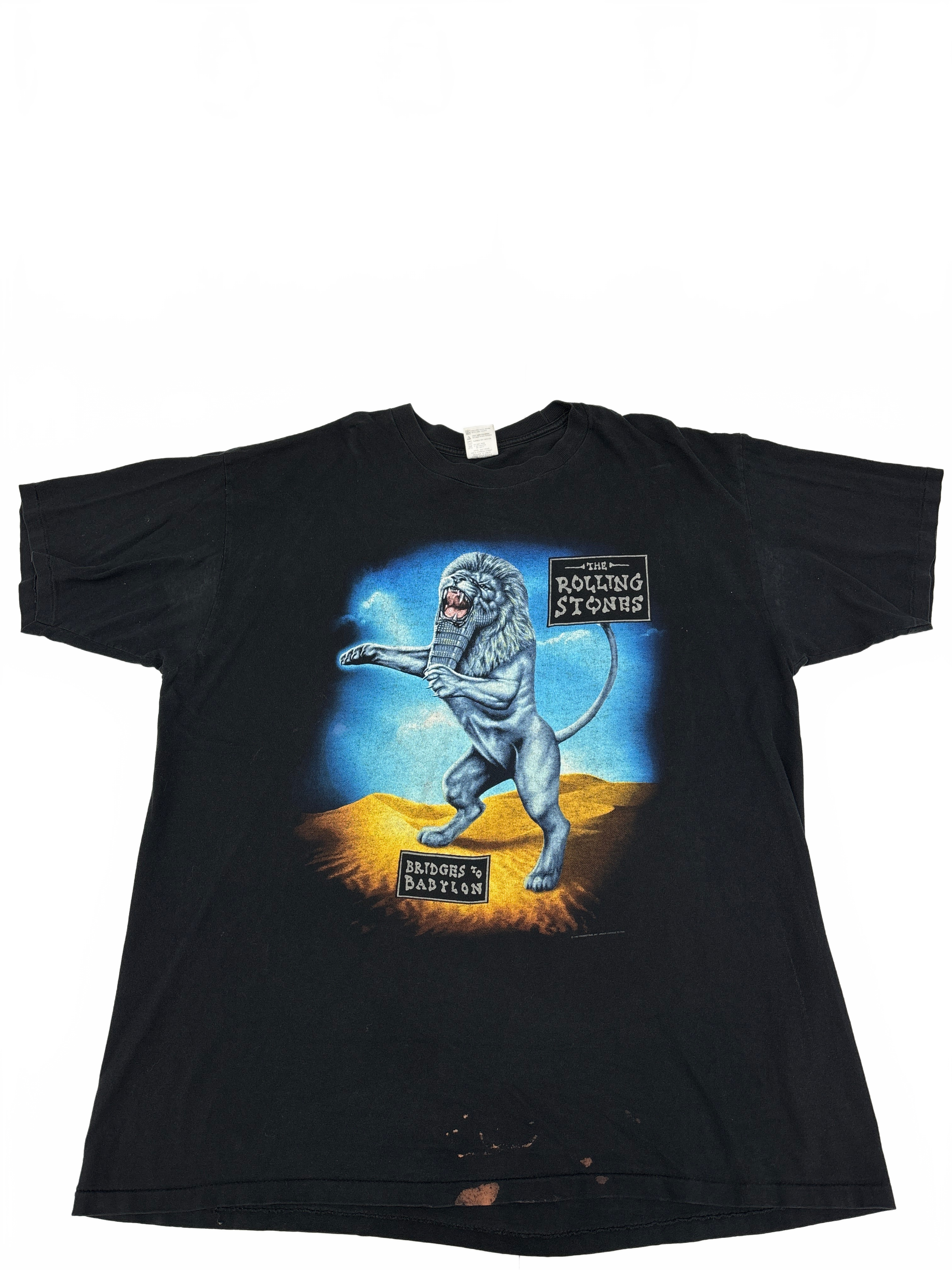 Vintage 1997 The Rolling Stones Bridges To Babylon Band Tour T-Shirt 