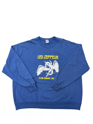 Vintage 1980 Led Zeppelin Over Europe Last Tour Sweatshirt