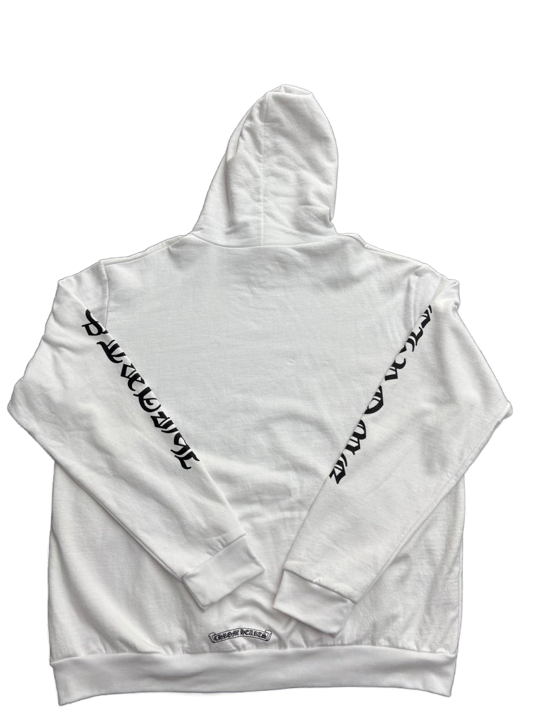 Chrome Hearts Vertical Logo Hoodie White