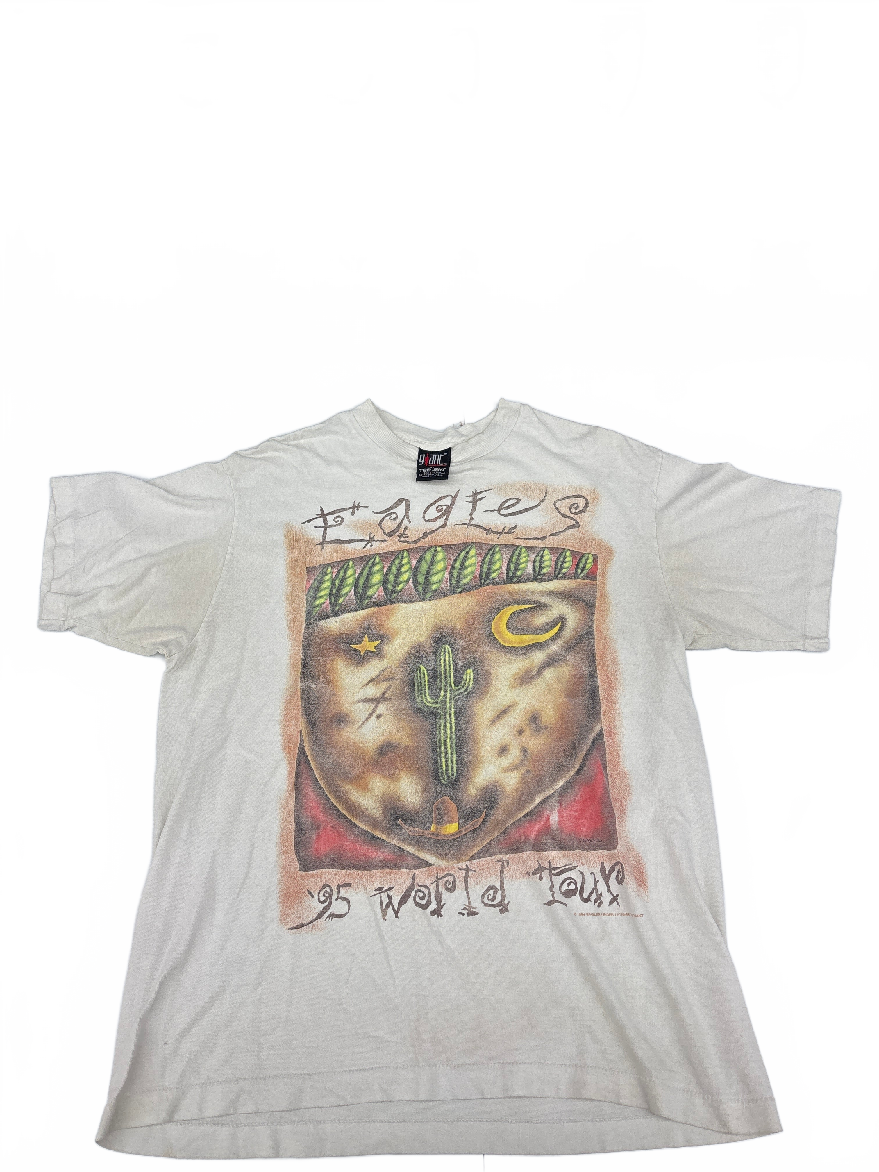 Vintage EAGLES 1994 World Tour Adult VINTAGE T-Shirt Large cactus art hotel california