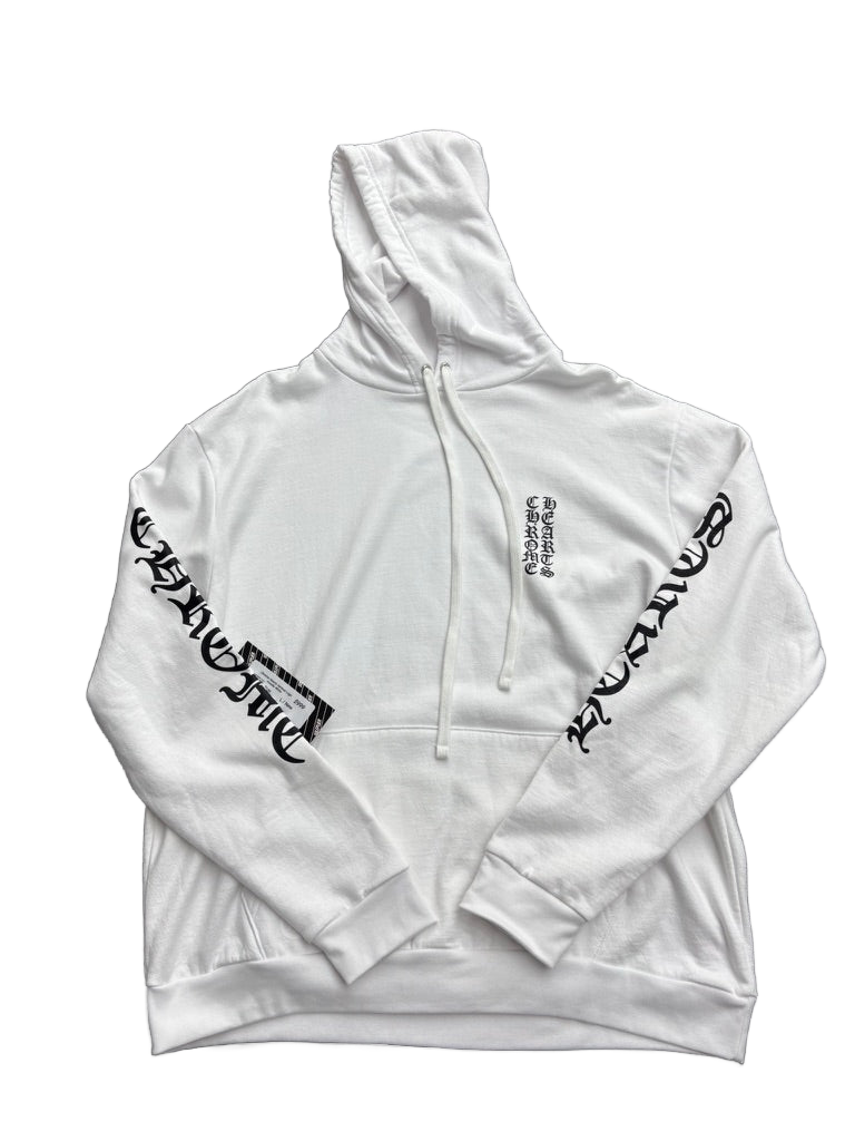 Chrome Hearts Vertical Logo Hoodie White