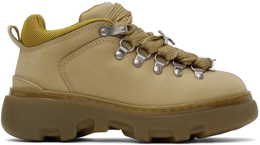 Burberry Leather Trek Boot- Beige