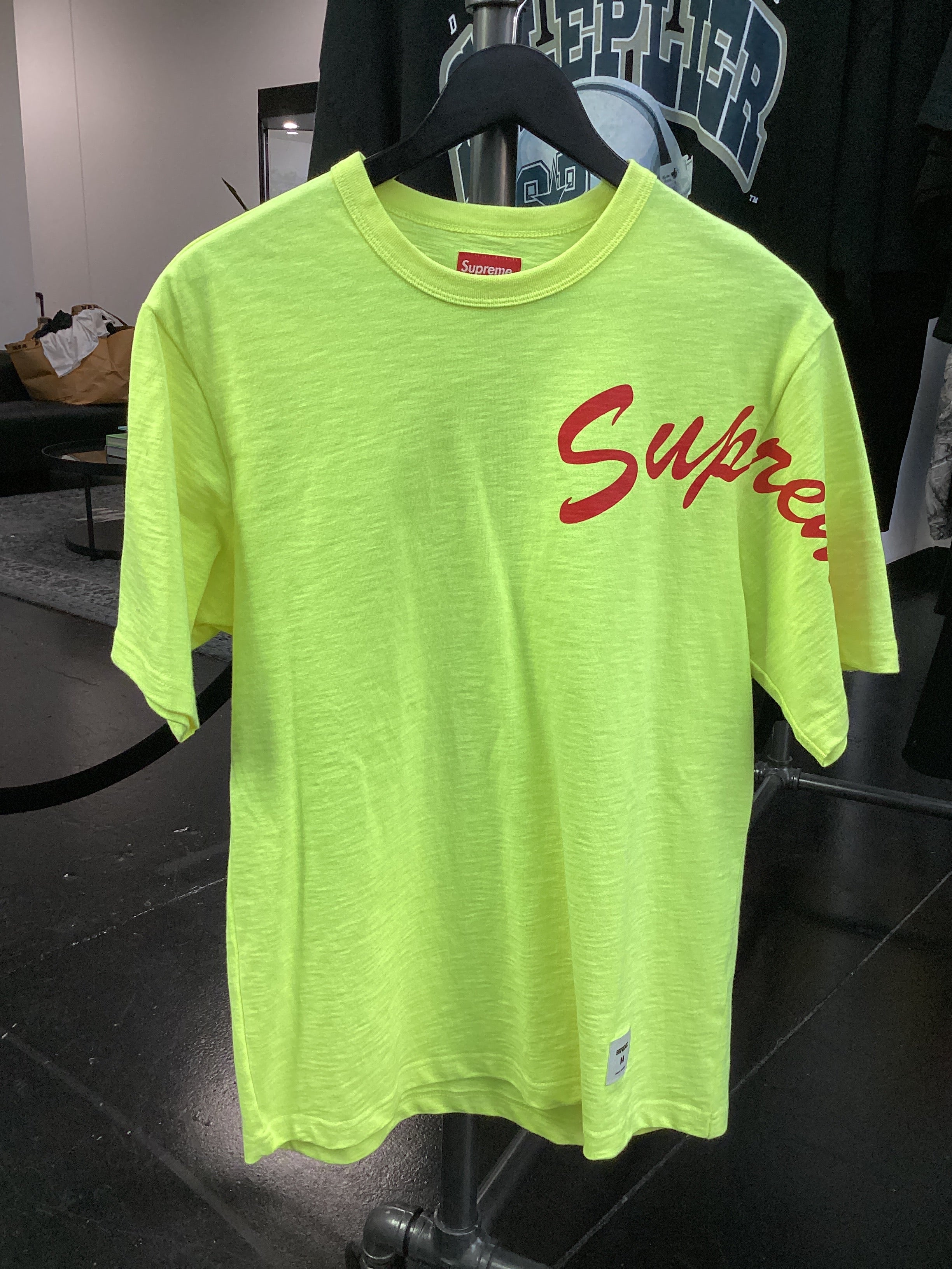 Supreme Shoulder Arc S/S Top Fluorescent Yellow