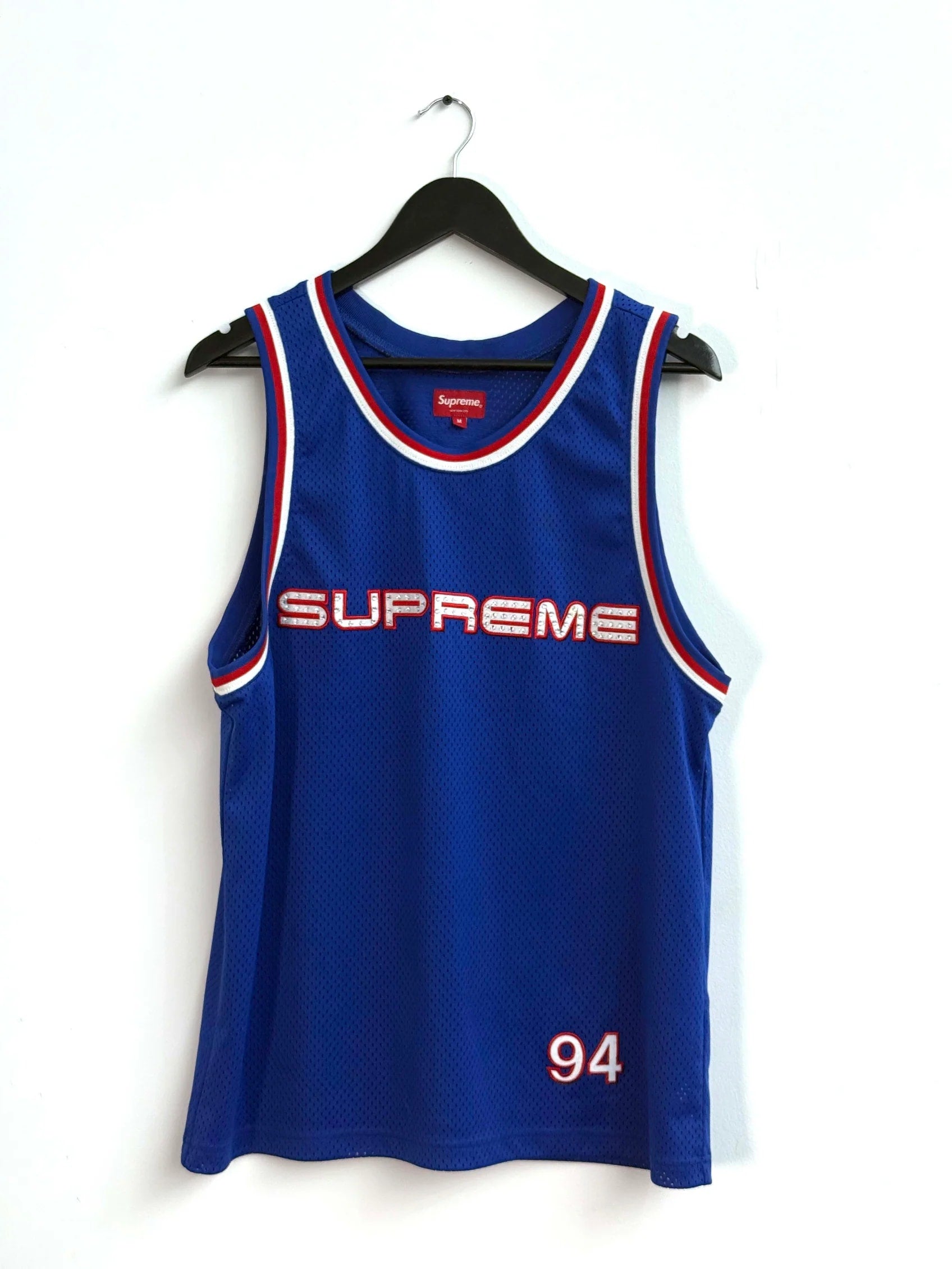 Supreme Rhinestone Basketball Jersey Royal