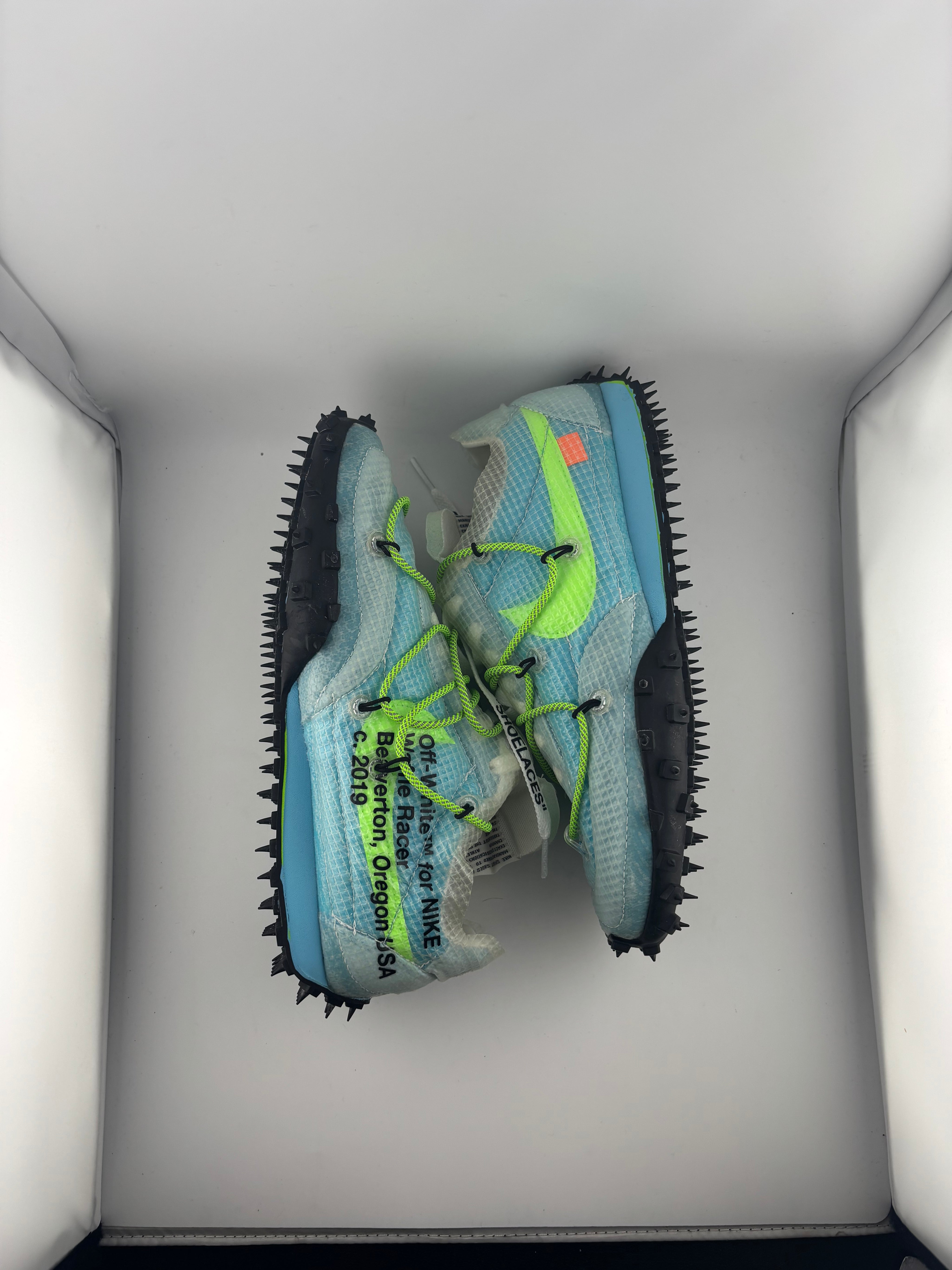 Nike Waffle Racer Off-White Vivid Sky (Women's)