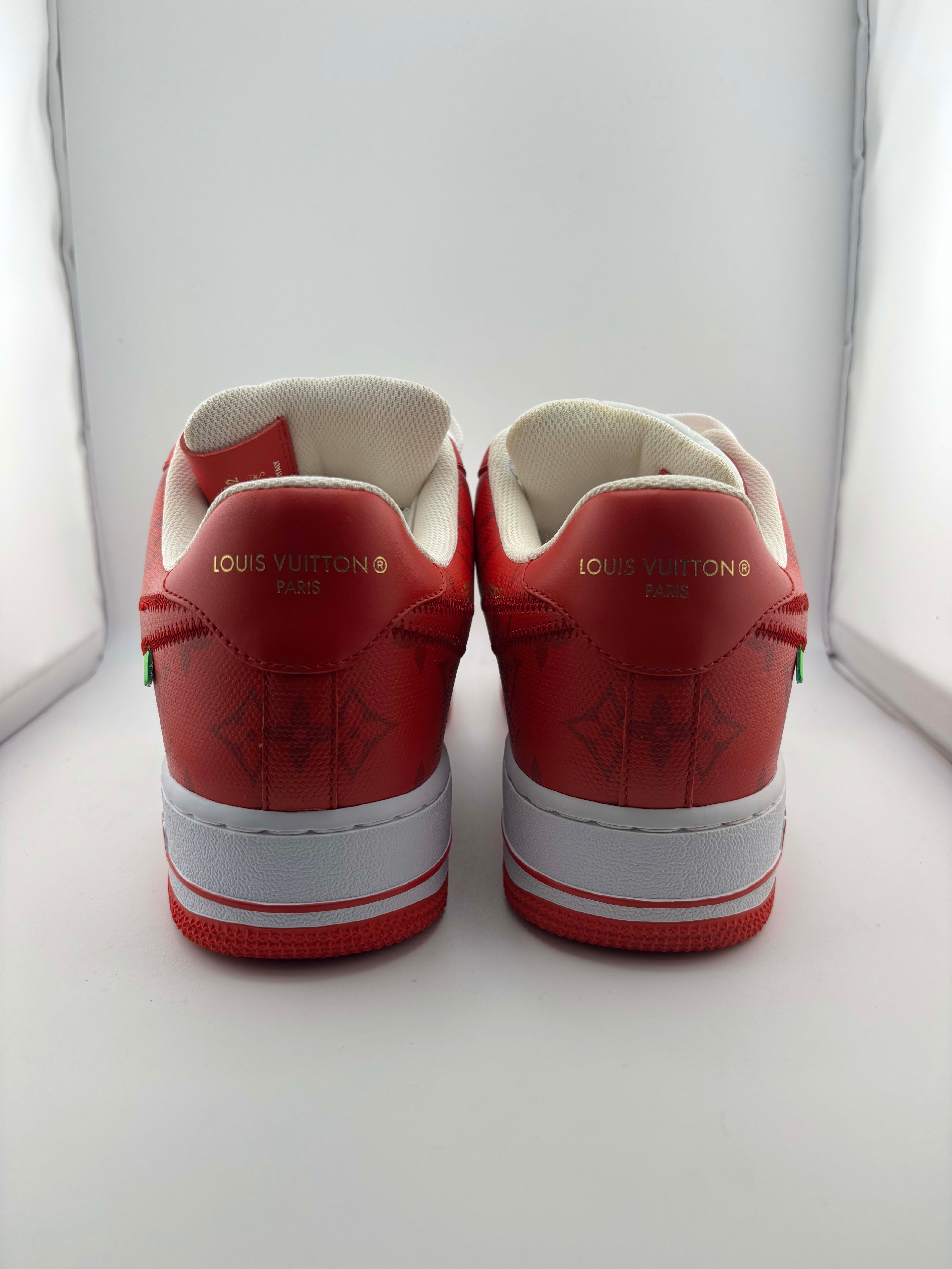 Louis Vuitton Nike Air Force 1 Low By Virgil Abloh White Red