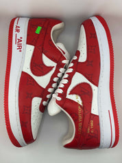 Louis Vuitton Nike Air Force 1 Low By Virgil Abloh White Red