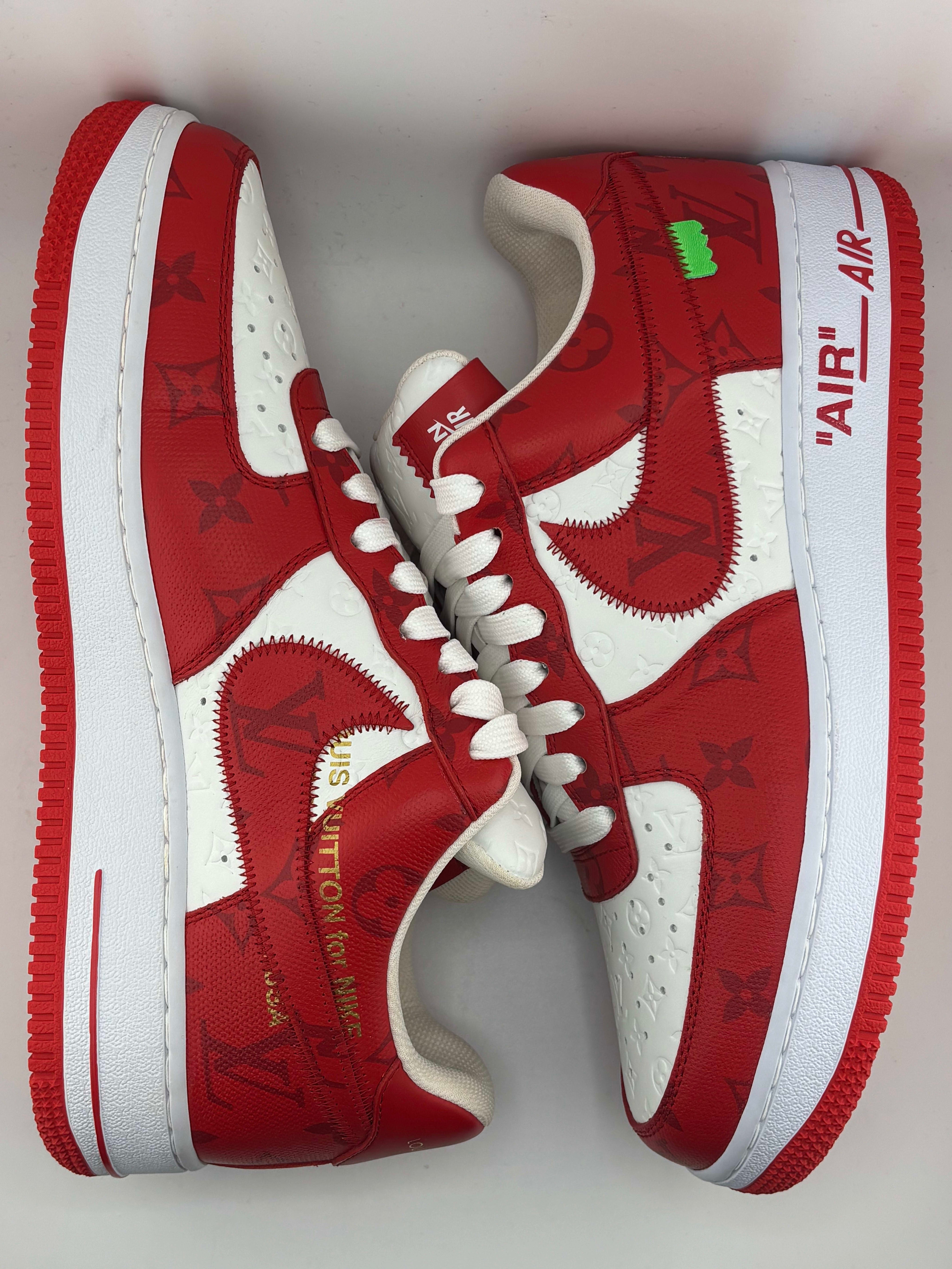 Louis Vuitton Nike Air Force 1 Low By Virgil Abloh White Red