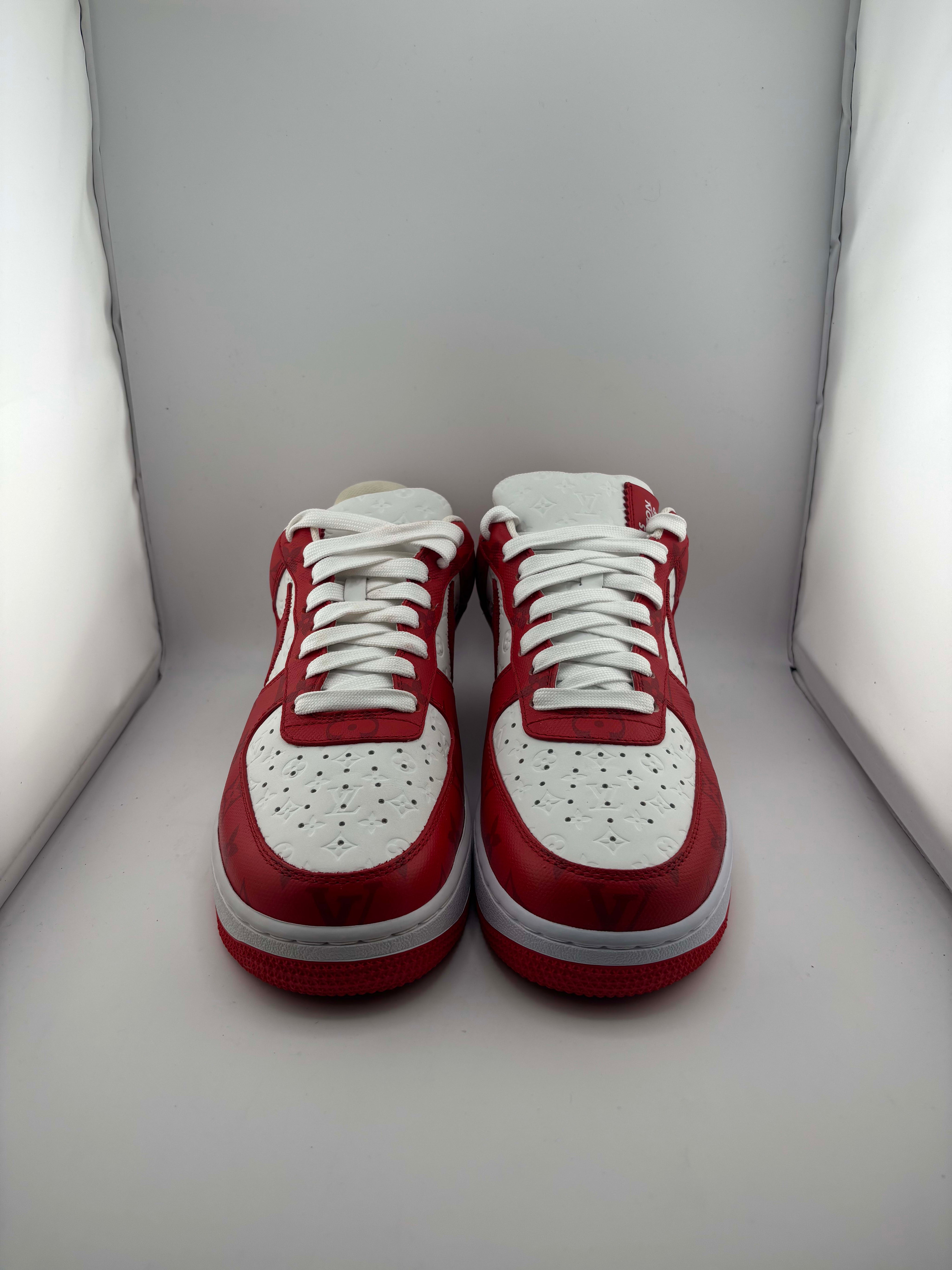 Louis Vuitton Nike Air Force 1 Low By Virgil Abloh White Red