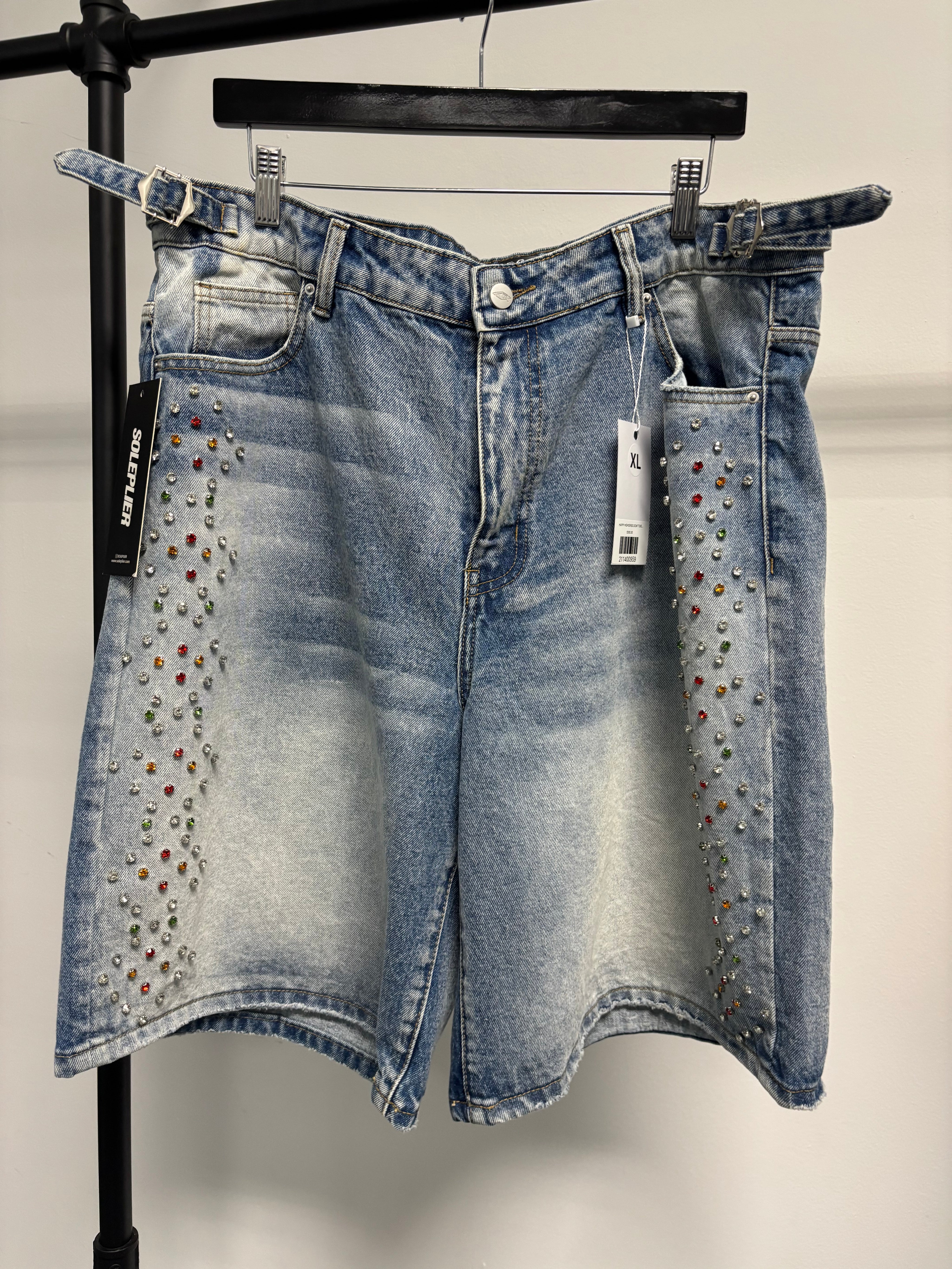 HAPPY MEMORIES DON'T DIE HMDD 'H-STAR CRYSTAL' JORT SHORTS