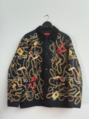 Supreme Chains Quilted Jacket Black
