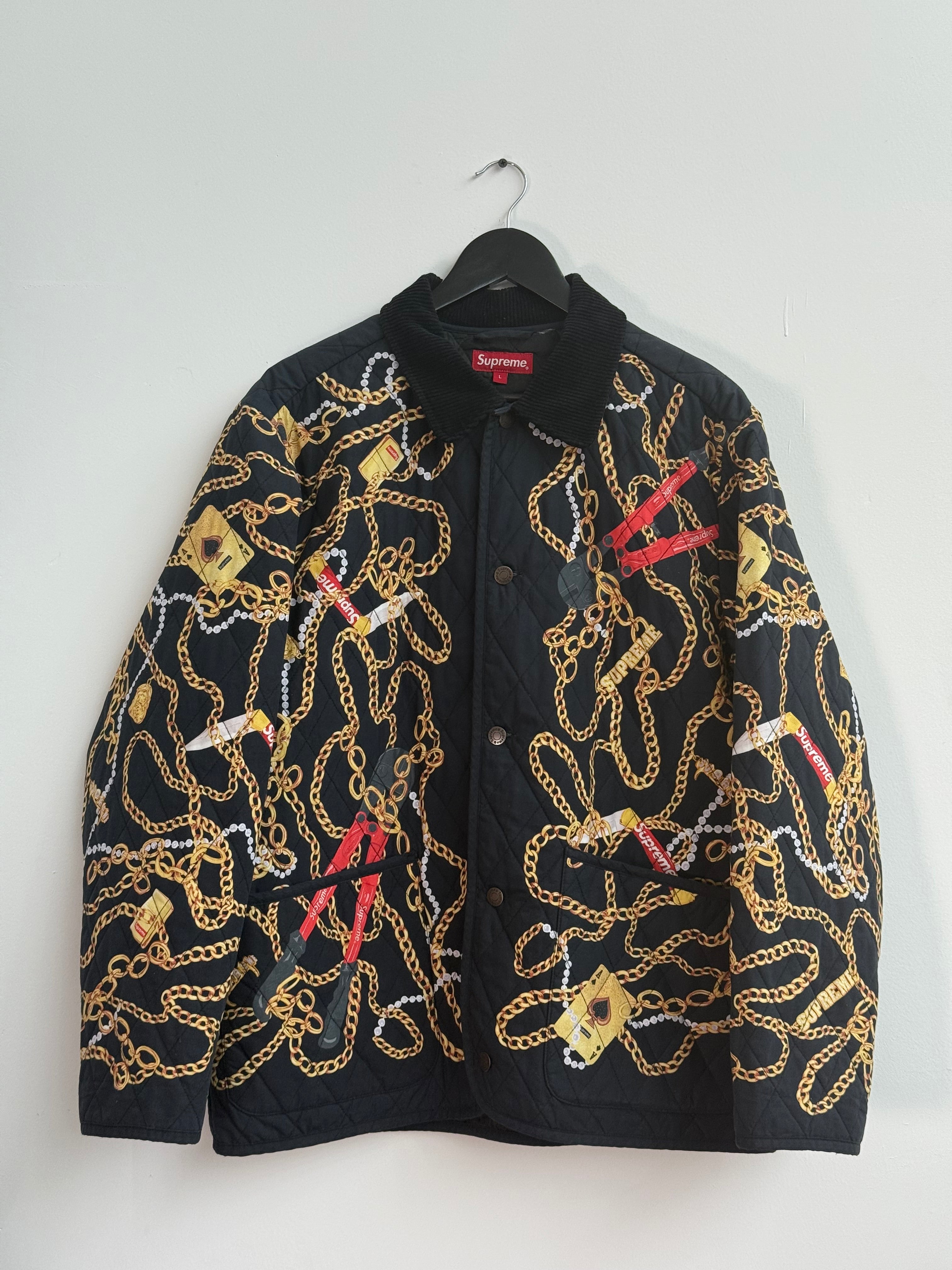 Supreme Chains Quilted Jacket Black