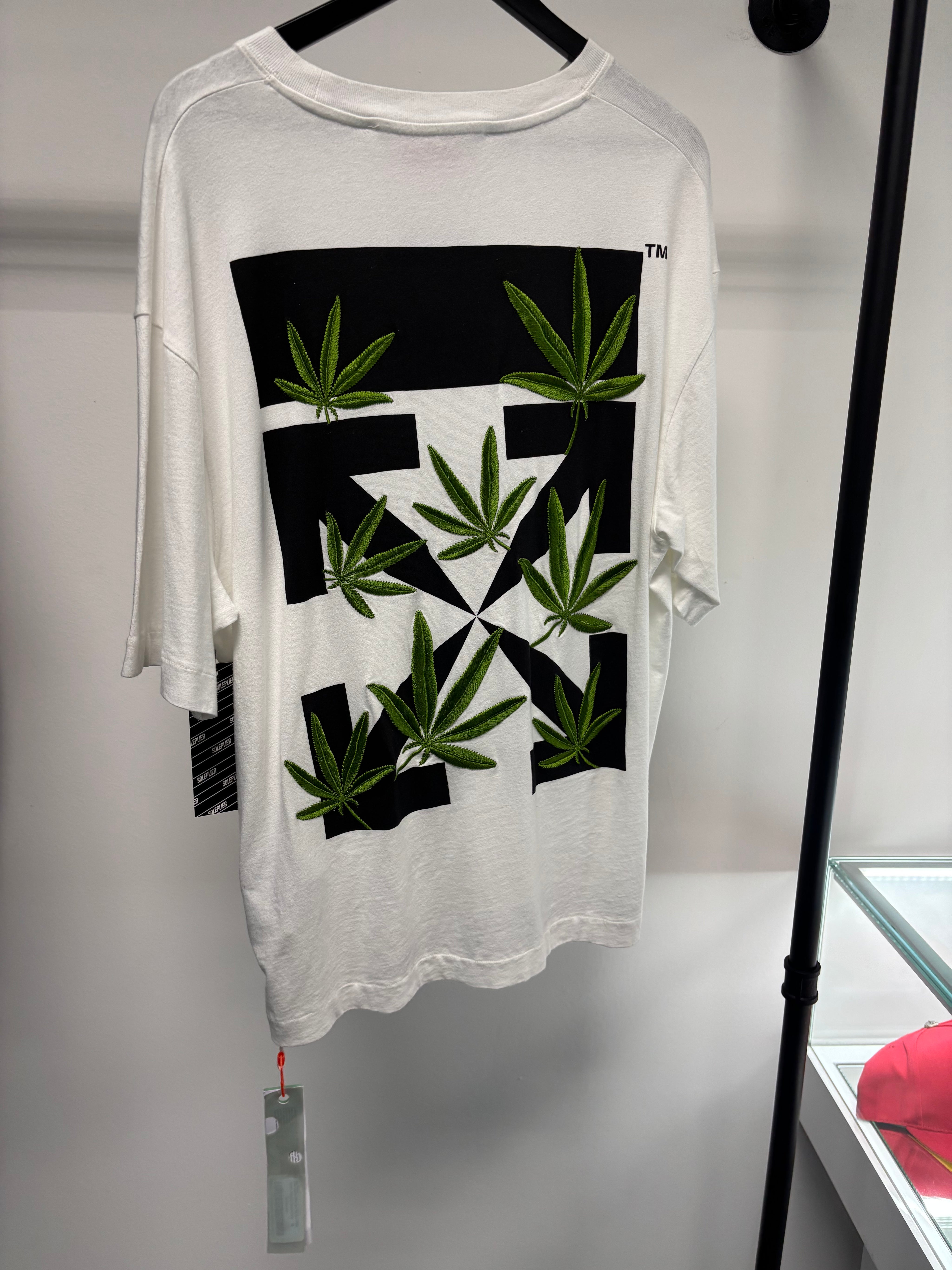 Off-White Weed Arrows Oversized T-Shirt White/Green