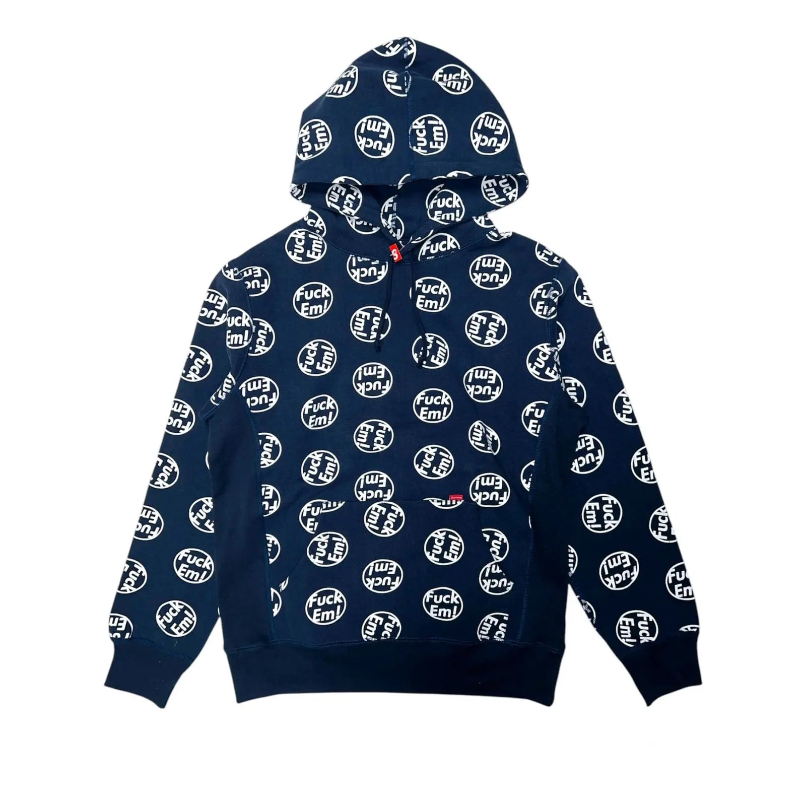 Supreme "Fuck 'Em" Pullover Hoodie Navy FW14