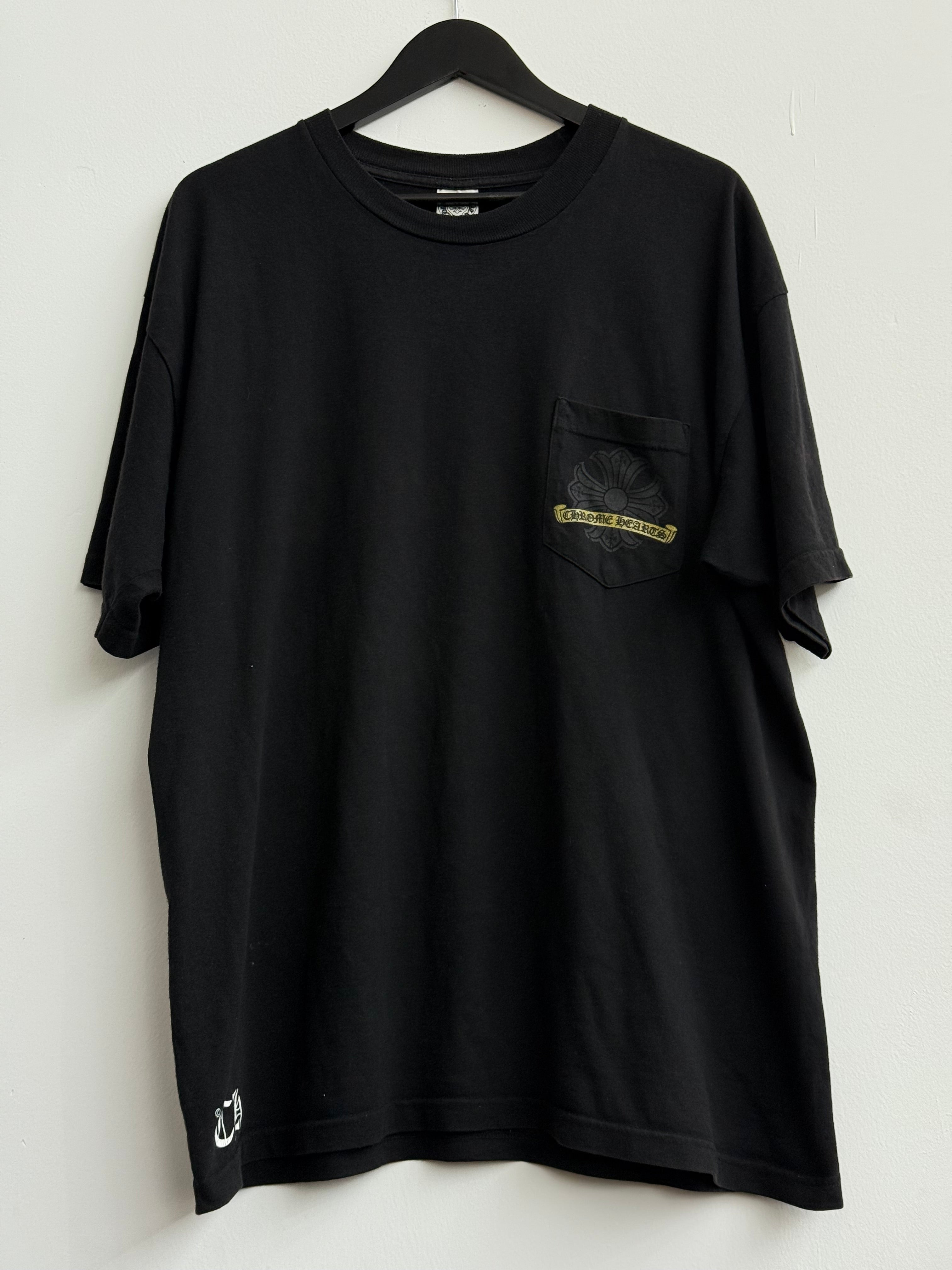 Chrome Hearts Vintage Gold Horseshoe “Cracked” Effect Tee