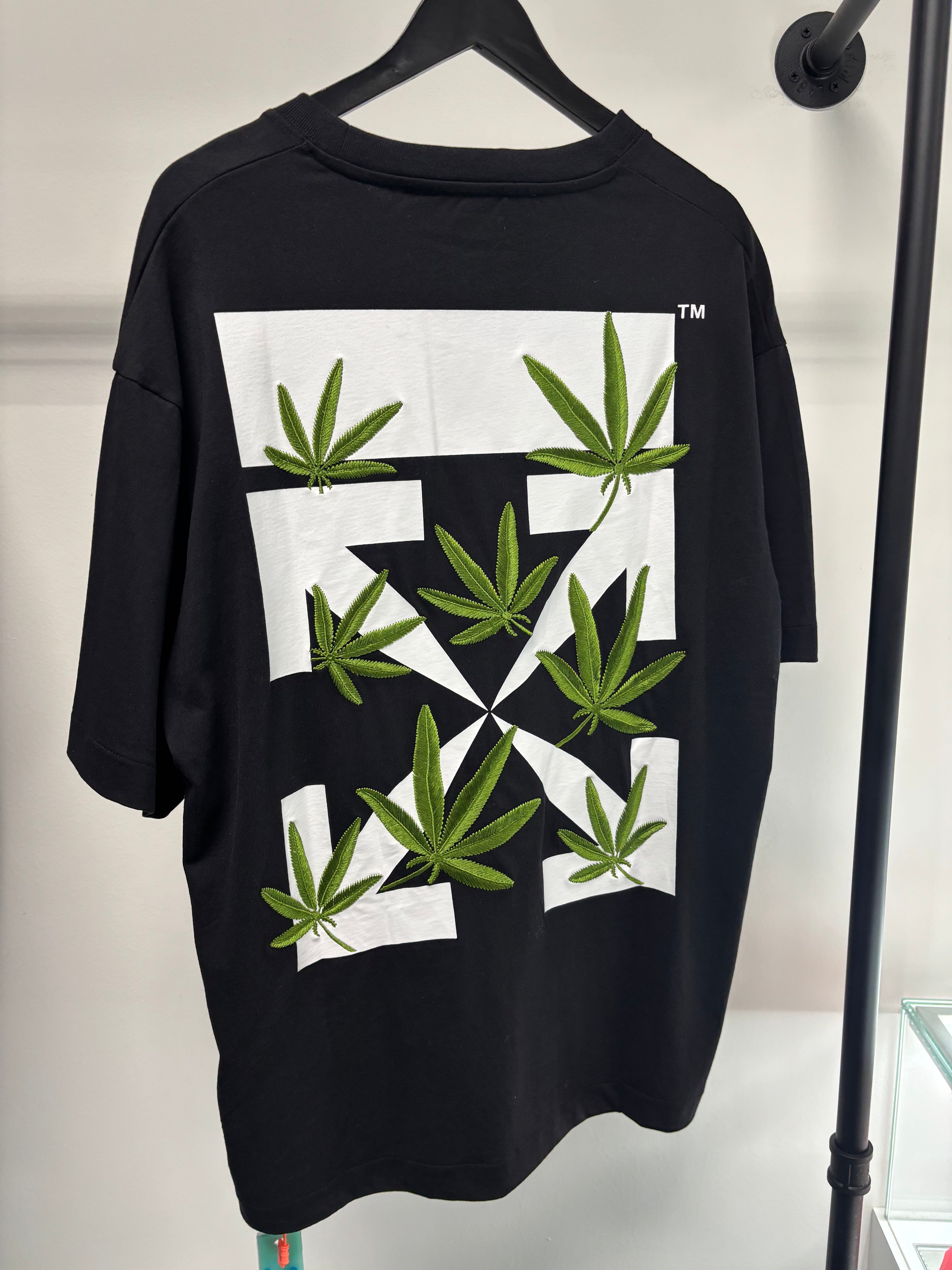 OFF-WHITE Weed Arrows Oversized T-Shirt Black/Green