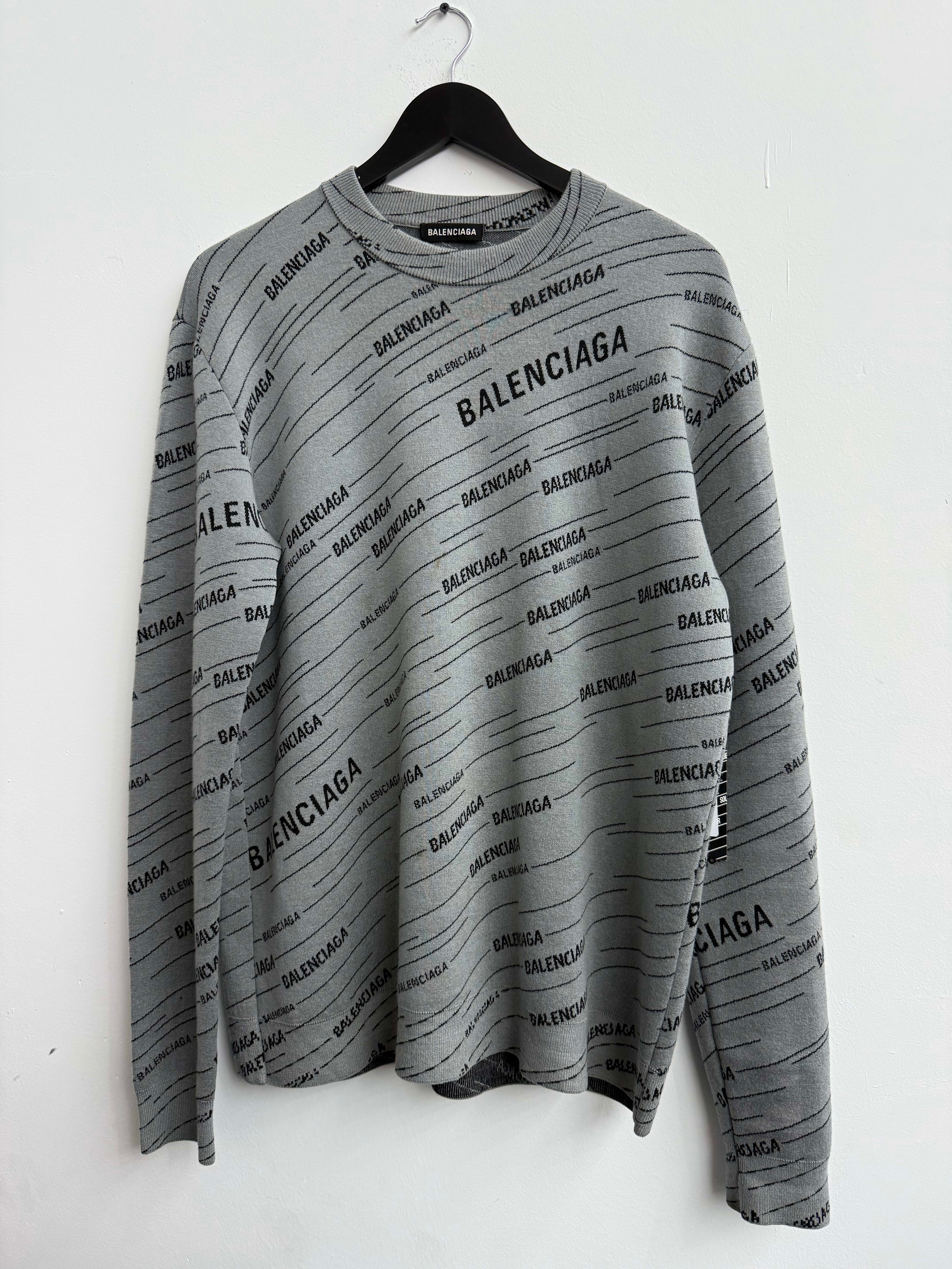 Balenciaga L/S Crewneck Sweater All Over Print