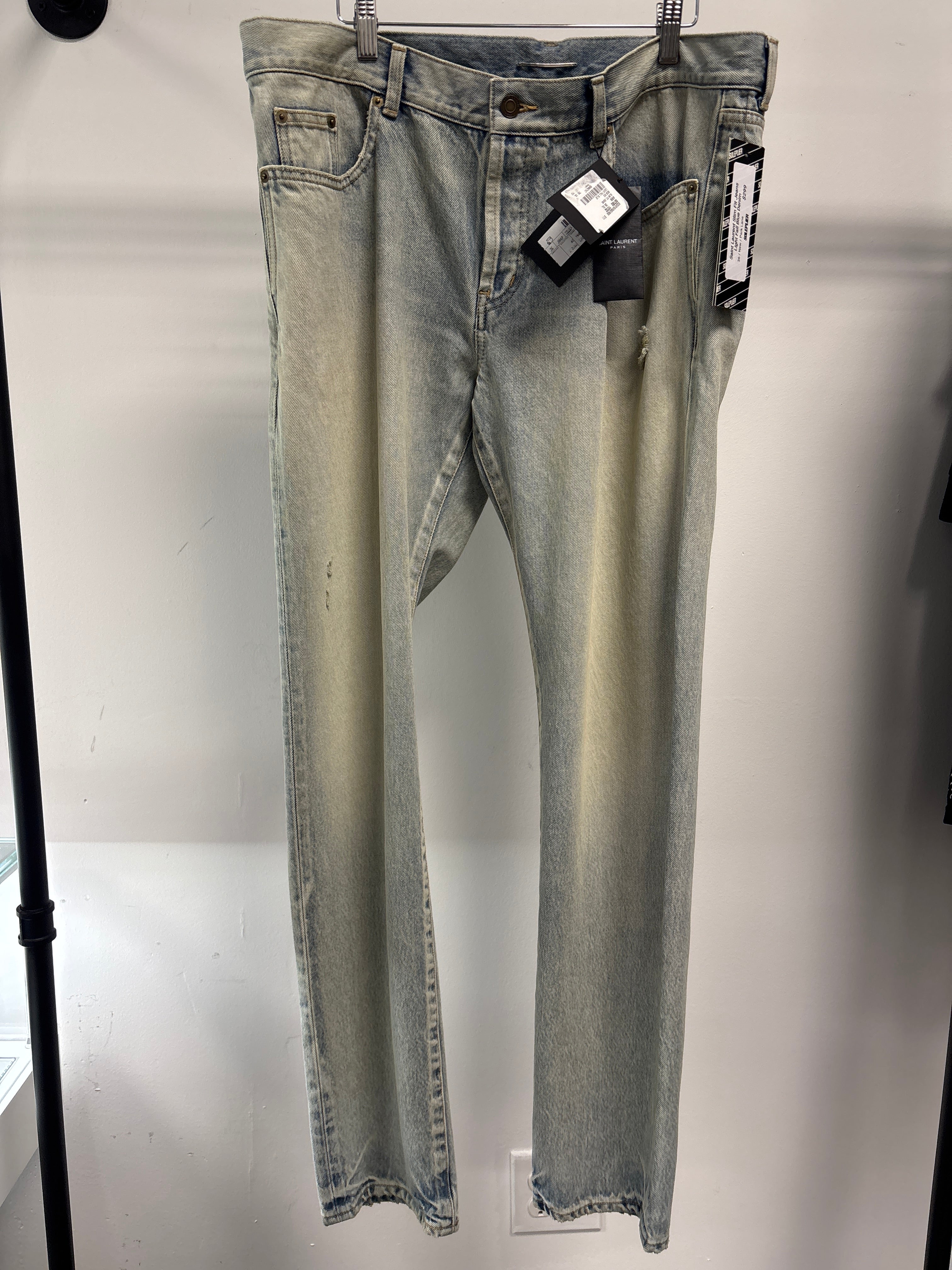 Saint Laurent Slim Fit Jeans Light Fall Blue Denim