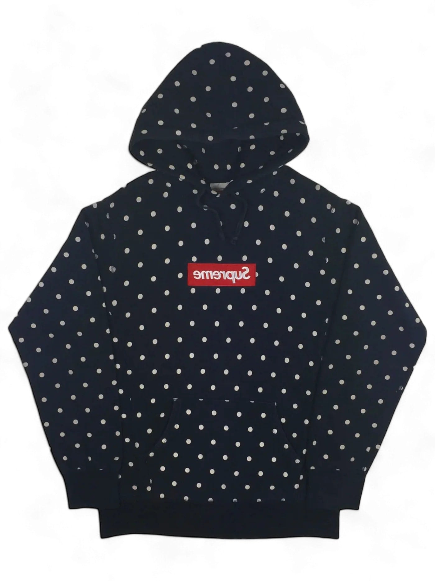 Supreme x Comme des Garçons SHIRT Polka Dot Box Logo Hooded Sweatshirt Navy