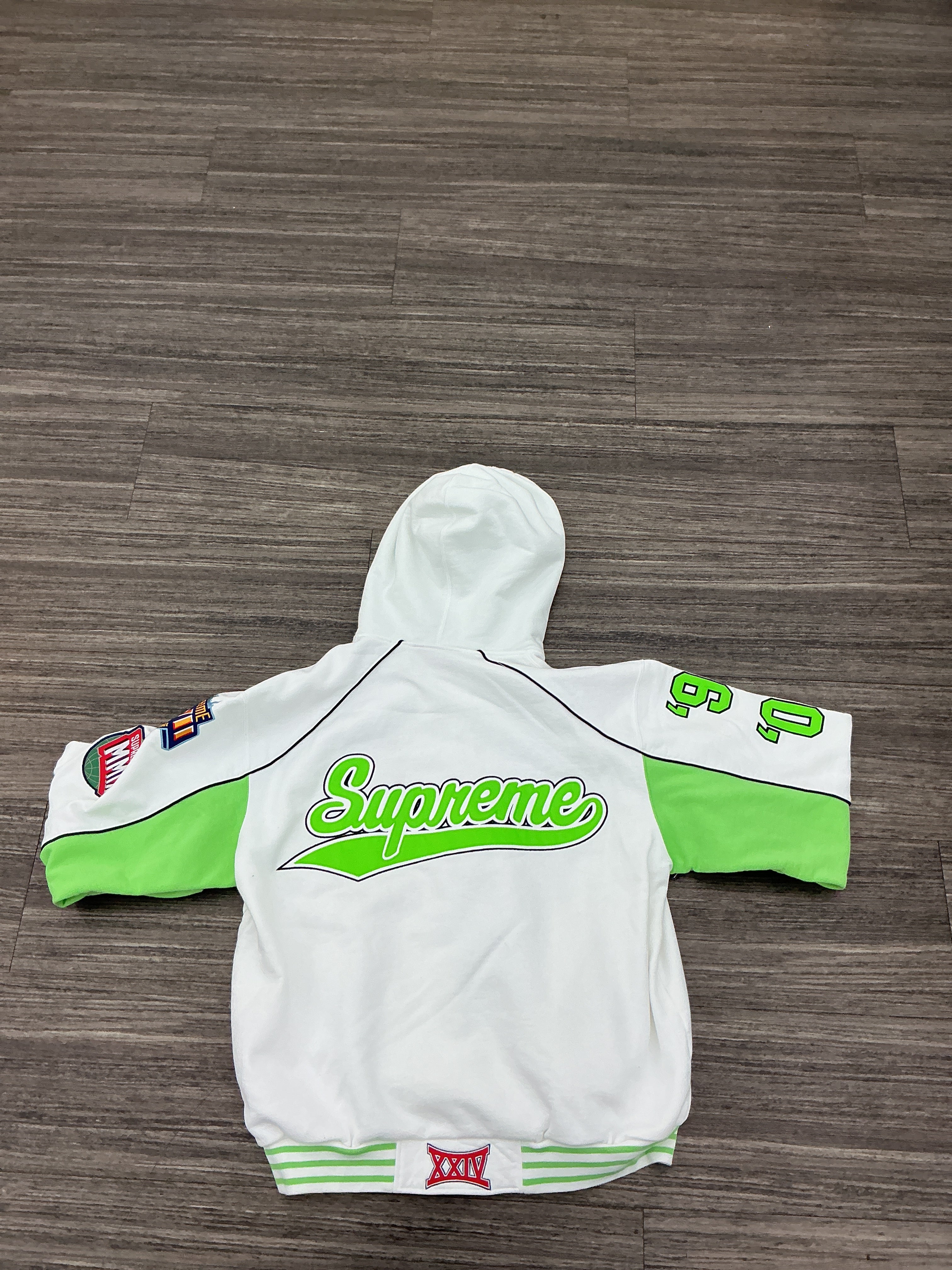 Supreme Playoffs Zip Up Hooded Sweatshirt White