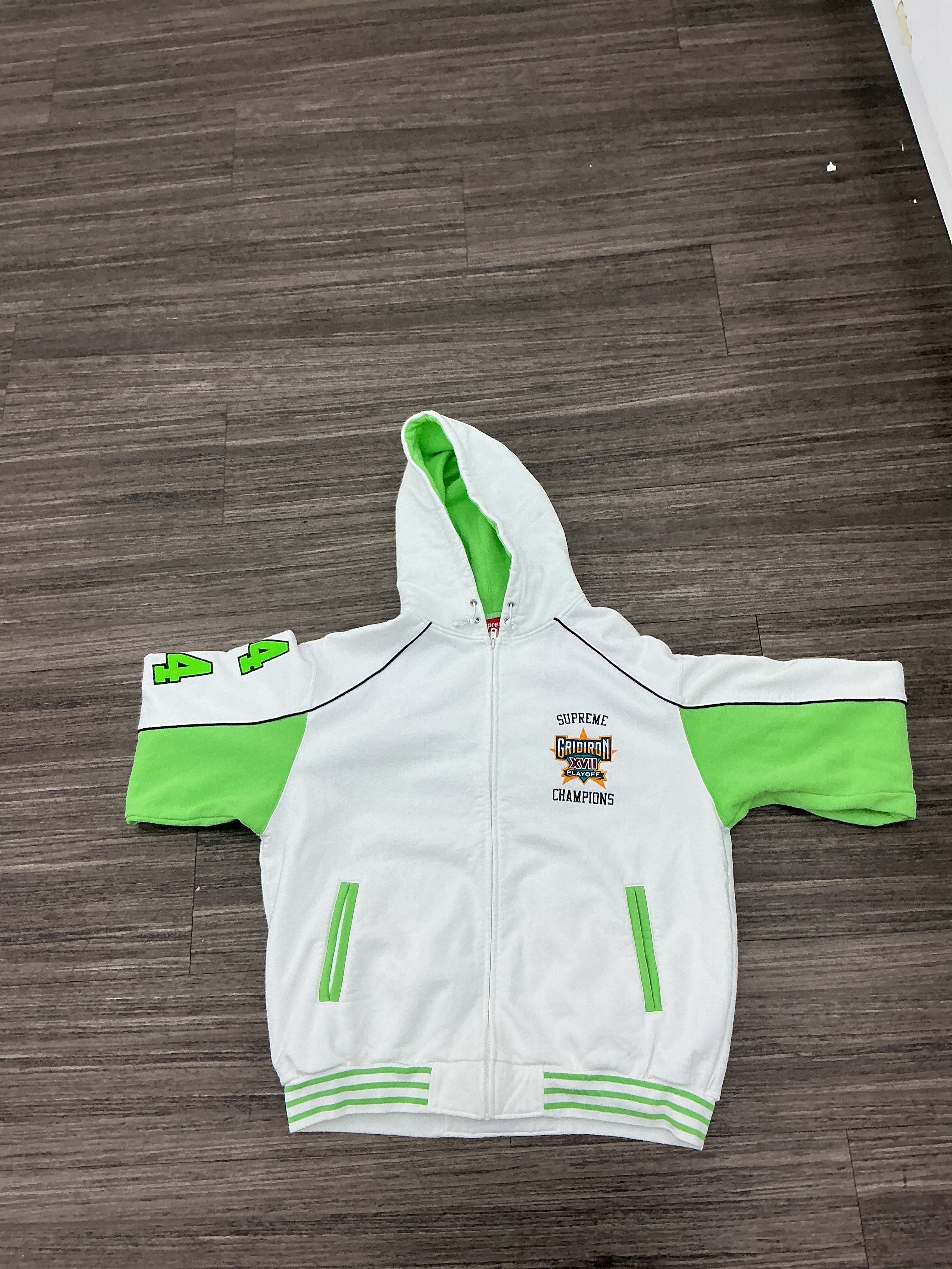 Supreme Playoffs Zip Up Hooded Sweatshirt White