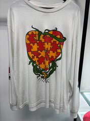Gallery Dept. Puzzle Heart L/S Tee White