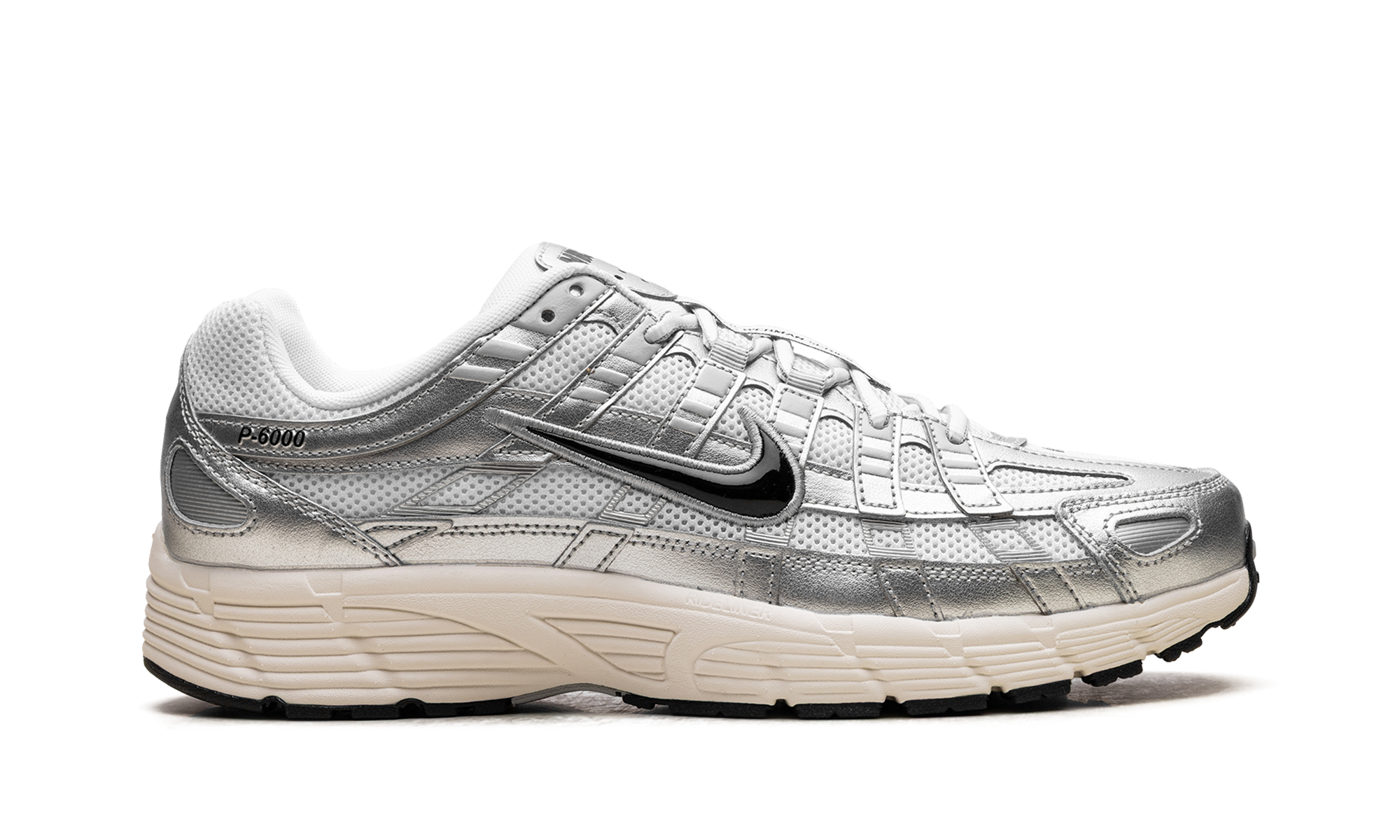 Nike P-6000 White Metallic Silver Flat Silver Black