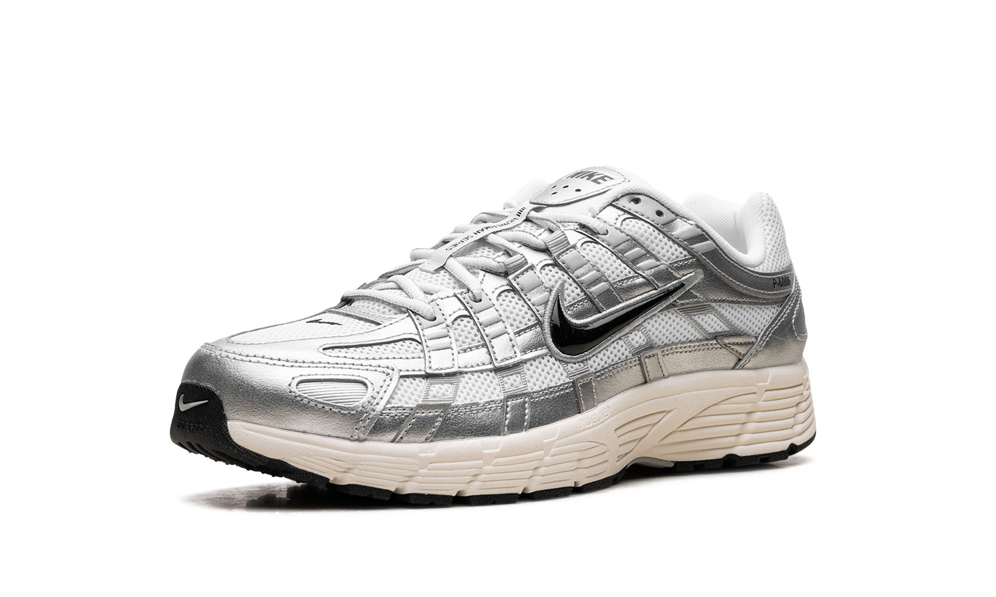 Nike P-6000 White Metallic Silver Flat Silver Black
