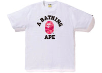 BAPE Fire Camo College Tee White/Pink