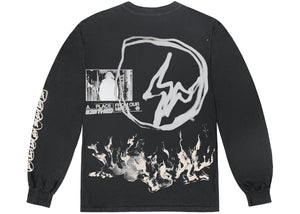 Travis Scott Cactus Jack For Fragment Logo L/S T-Shirt Washed Black