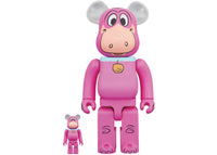 Bearbrick x The Flintstones Dino 100% & 400% Set Pink