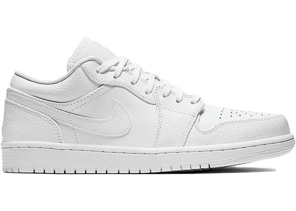 Jordan 1 Low Triple White Tumbled Leather