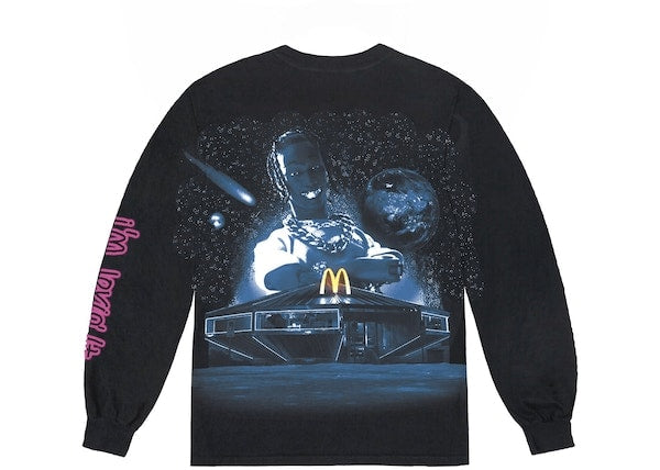 Travis Scott X McDonald's Action Figure Space L/S T-Shirt Black