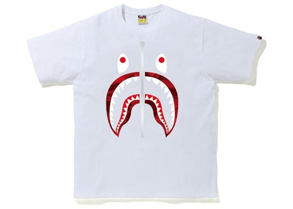 BAPE Color Camo Shark T-Shirt White/Red