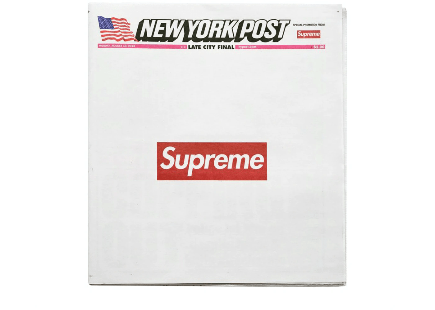 Supreme New York Post (Late City Final Edition) Newspaper White/Red