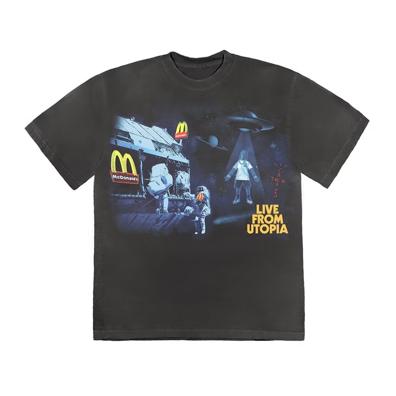 Travis Scott X McDonald's Live From Utopia T-Shirt Black