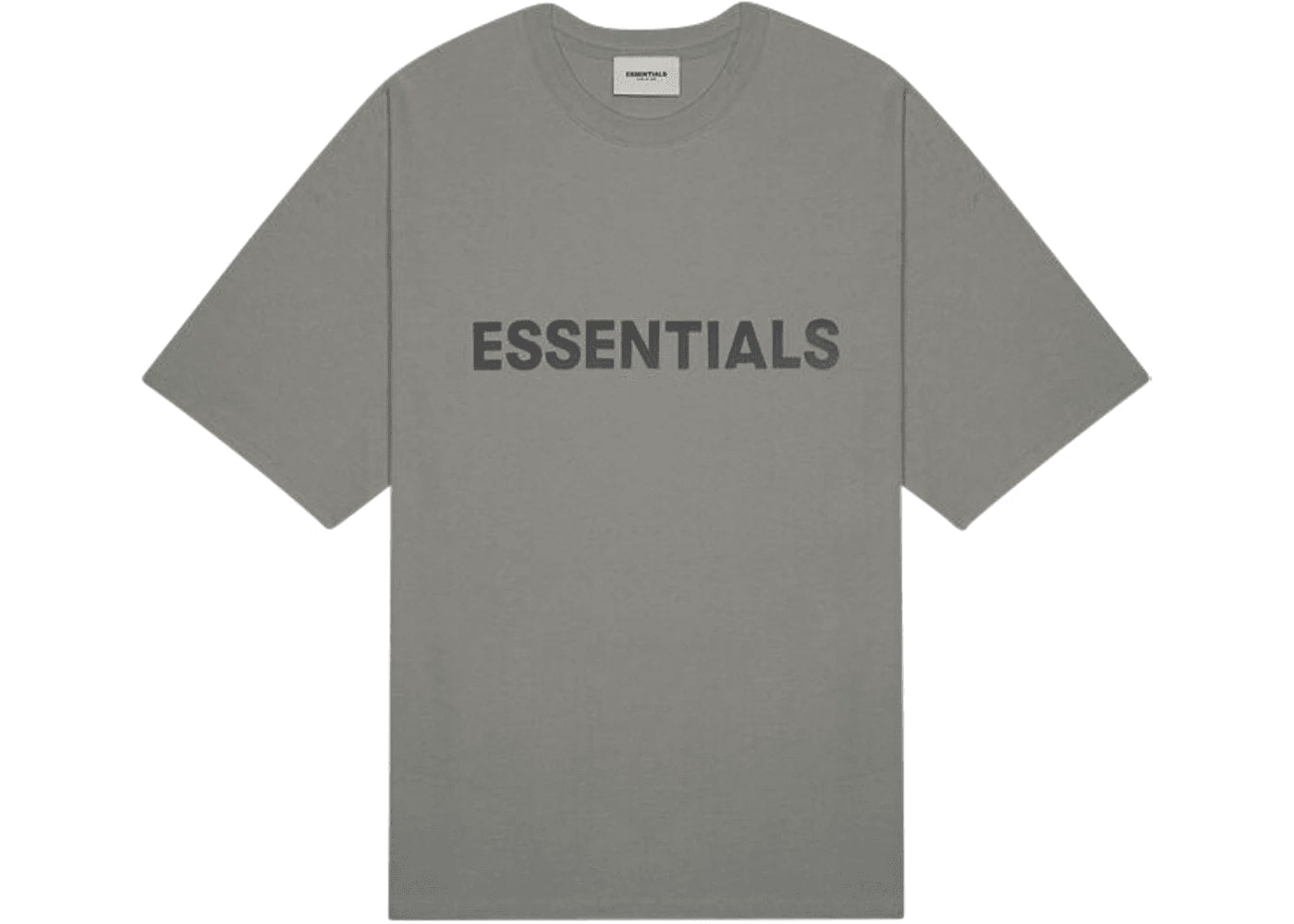 Fear Of God Essentials Boxy T-Shirt Applique Logo Gray Flannel/Charcoal