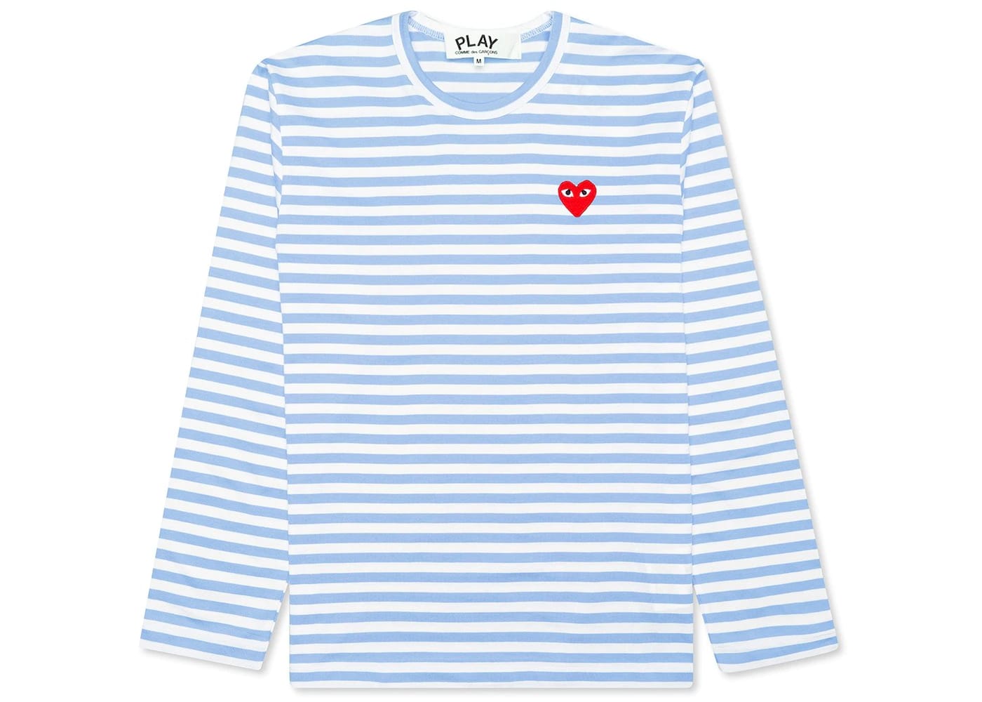 CDG Play Pastelle Striped L/S T-Shirt Blue/White