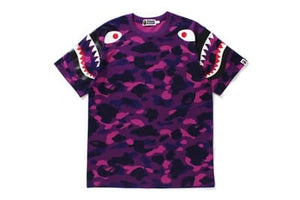 BAPE Color Camo Shark Shoulder Tee Purple