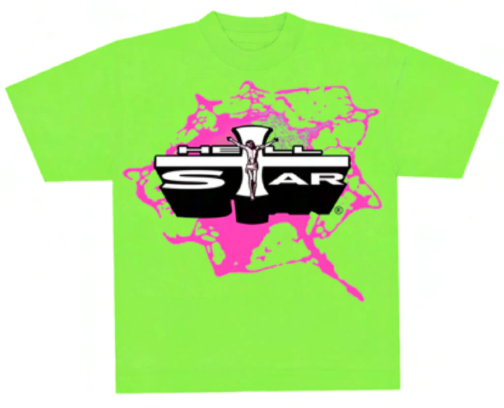 Hellstar Jesus Emblem Tee Lime Green