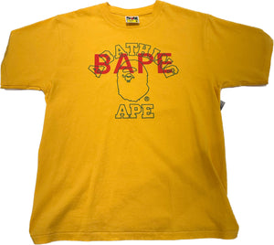 BAPE Bape College Letters Yellow/Green/Red Tee